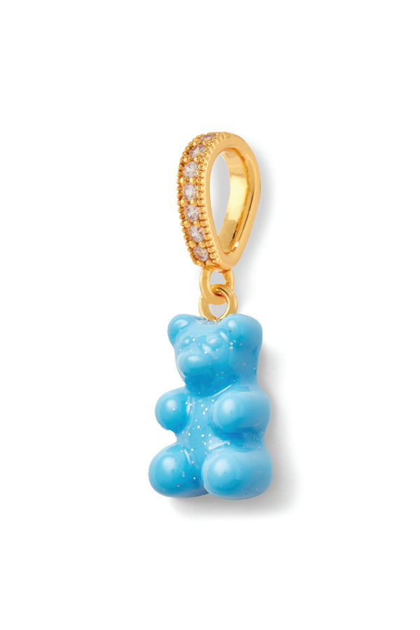 Crystal Haze Nostalgia Bear - Pave Connector - Gold Plated - Lagoon