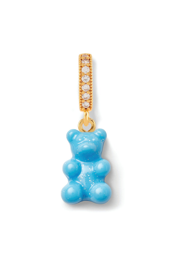 crystal haze Nostalgia Bear - Pave Connector - Gold Plated - Lagoon