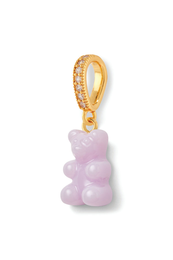 Crystal Haze Nostalgia Bear - Pave Connector - Gold Plated - Lavender