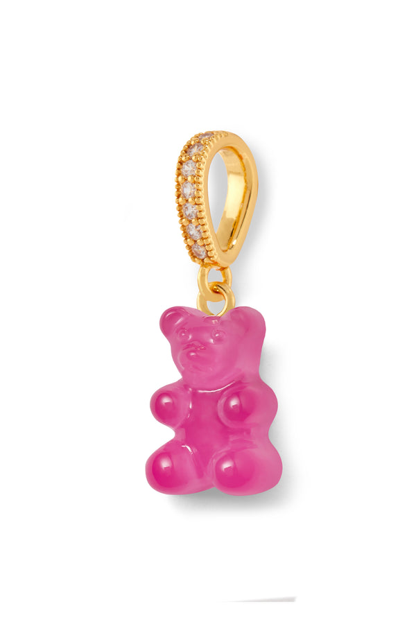 Crystal Haze Nostalgia Bear - Pave Connector - Gold Plated - Lollipop