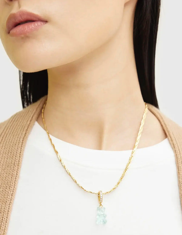 Crystal Haze Nostalgia Bear - Pave Connector - Gold Plated - Mediterranean