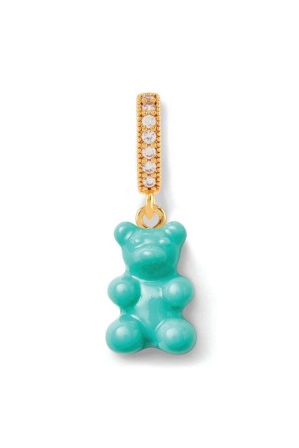 crystal haze Nostalgia Bear - Pave Connector - Gold Plated - Mykonos Blue