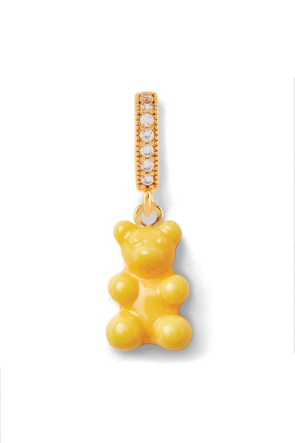 Crystal Haze Nostalgia Bear - Pave Connector - Gold Plated - NYC Taxi Yellow