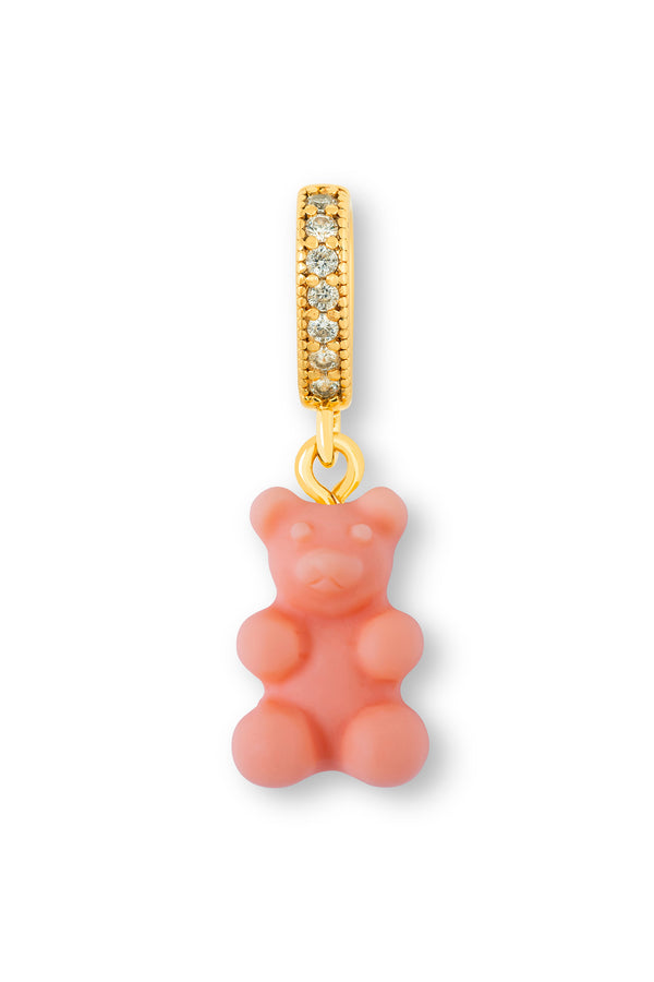 Crystal Haze Nostalgia Bear - Pave Connector - Gold Plated - Peachy