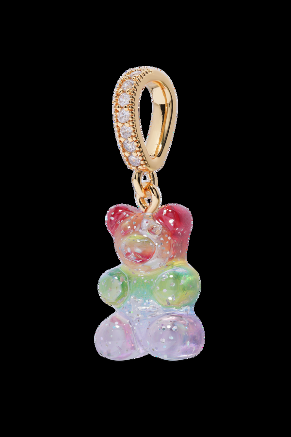 Crystal Haze Nostalgia Bear - Pave Connector - Gold Plated - Rainbow