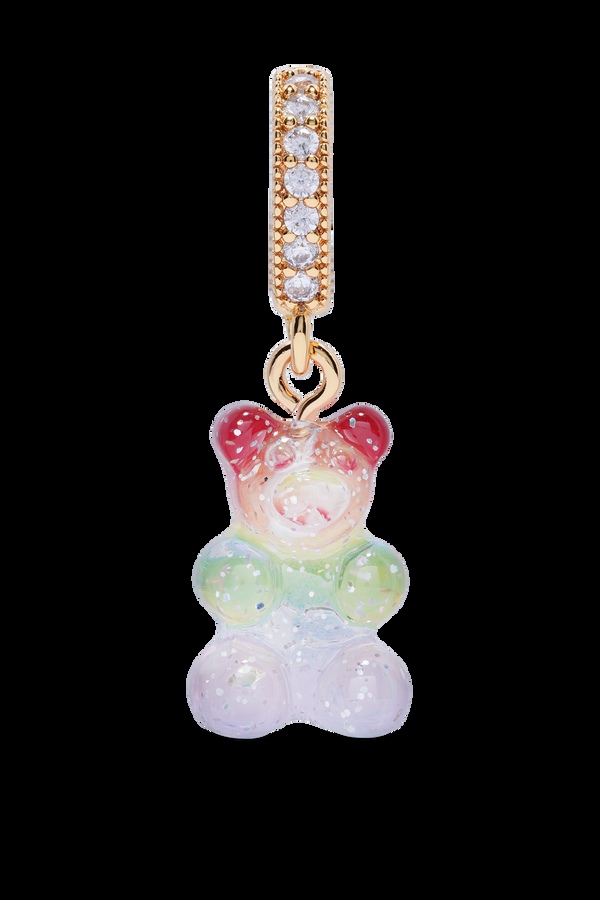crystal haze Nostalgia Bear - Pave Connector - Gold Plated - Rainbow