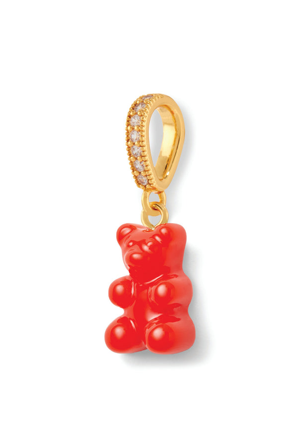 Crystal Haze Nostalgia Bear - Pave Connector - Gold Plated - Sangria