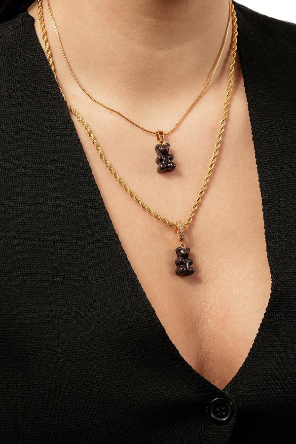 Crystal Haze Nostalgia Bear - Pave Connector - Licorice