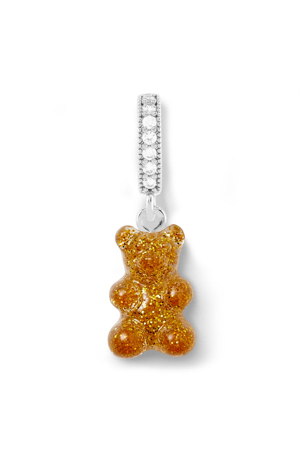 Crystal Haze Nostalgia Bear - Pave Connector - Silver Plated - 24k