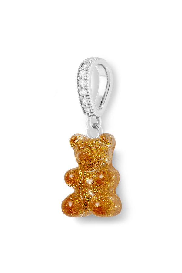crystal haze Nostalgia Bear - Pave connector - Silver Plated - 24k