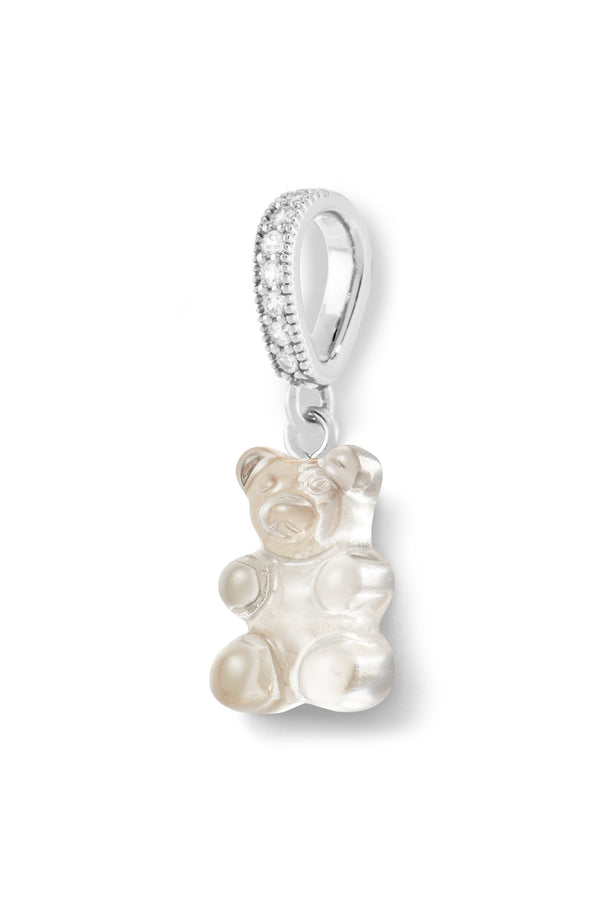 crystal haze Nostalgia Bear - Pave connector - Silver Plated - Ice