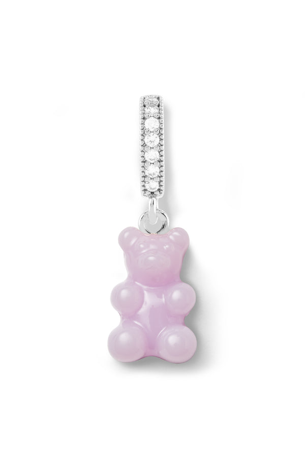 crystal haze Nostalgia Bear - Pave Connector - Silver Plated - Lavender