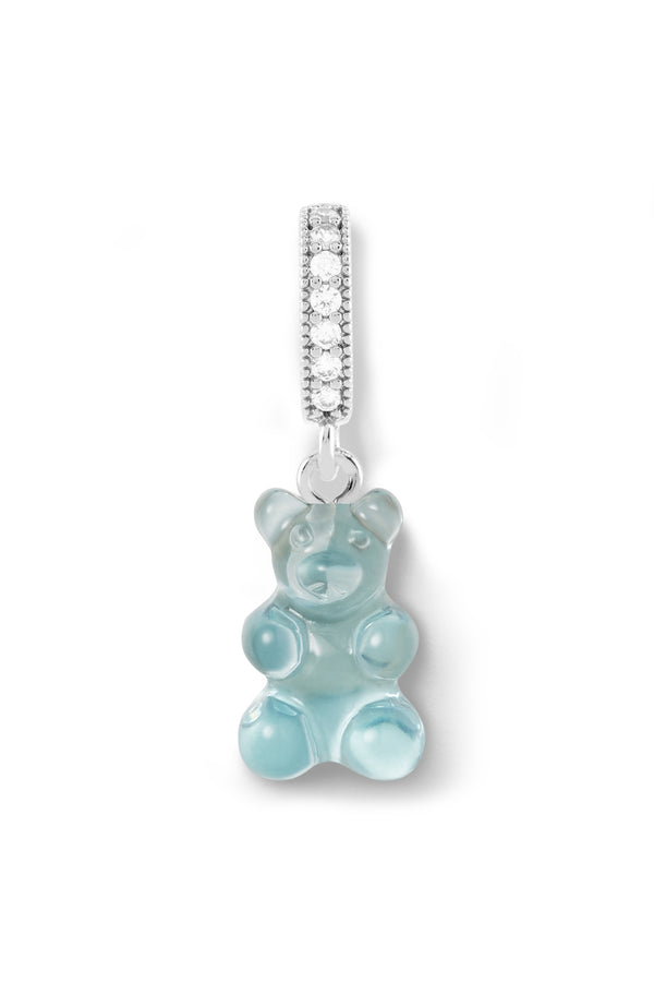 Crystal Haze Nostalgia Bear - Pave Connector - Silver Plated - Mediterranean