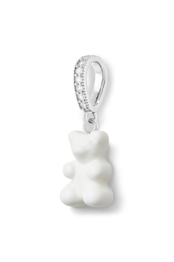 Crystal Haze Nostalgia Bear - Pave Connector - Silver Plated - Powder