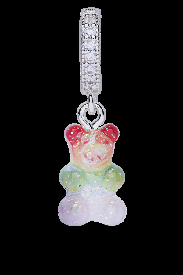crystal haze Nostalgia Bear - Pave Connector - Silver Plated - Rainbow crystal haze Nostalgia Bear - Pave Connector - Silver Plated - Rainbow