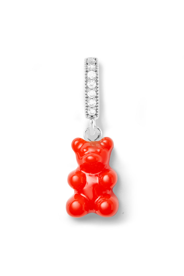 crystal haze Nostalgia Bear - Pave Connector - Silver Plated - Sangria