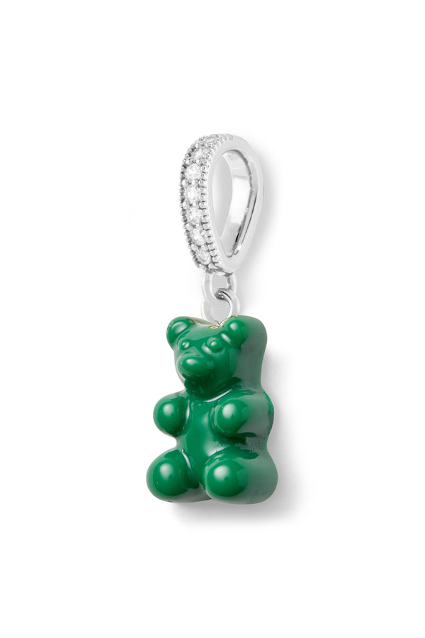 Crystal Haze Nostalgia Bear - Pave Connector - Silver Plated - Vegan