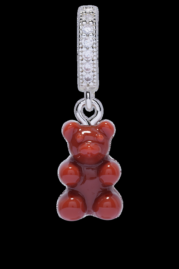 crystal haze Nostalgia Bear - Pave connector - Toffee - Silver plated