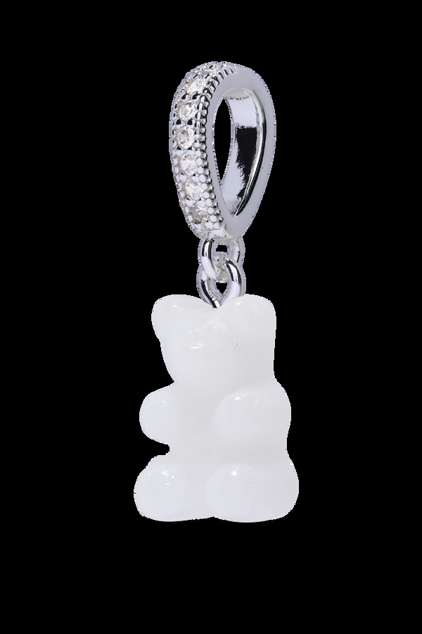 Crystal Haze Nostalgia Bear - Pearly - Silver Plated Pave Connector
