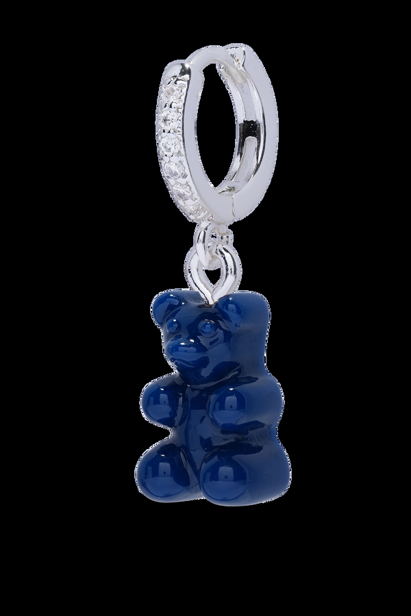 crystal haze Nostalgia Bear - Sapphire - Silver Plated Hoop