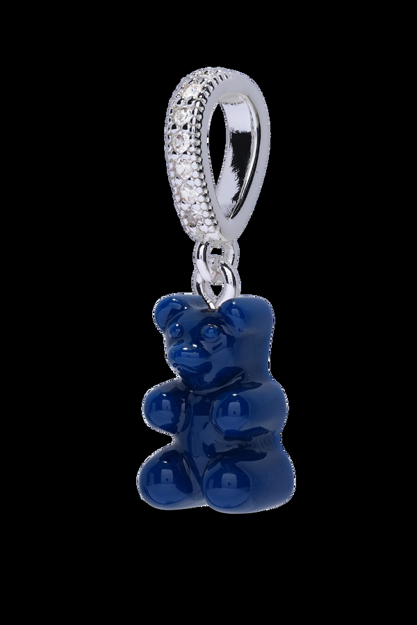Crystal Haze Nostalgia Bear - Sapphire - Silver Plated Pave Connector