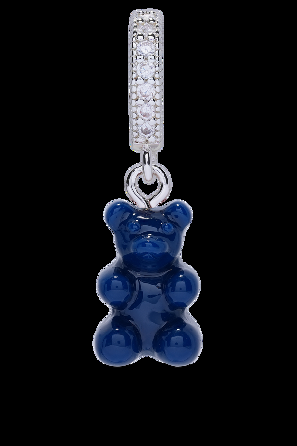 crystal haze Nostalgia Bear - Sapphire - Silver Plated Pave Connector