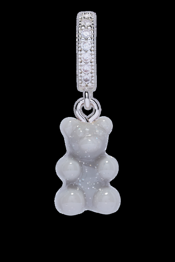 crystal haze Nostalgia Bear - Silver Plated Pave connector - Steel