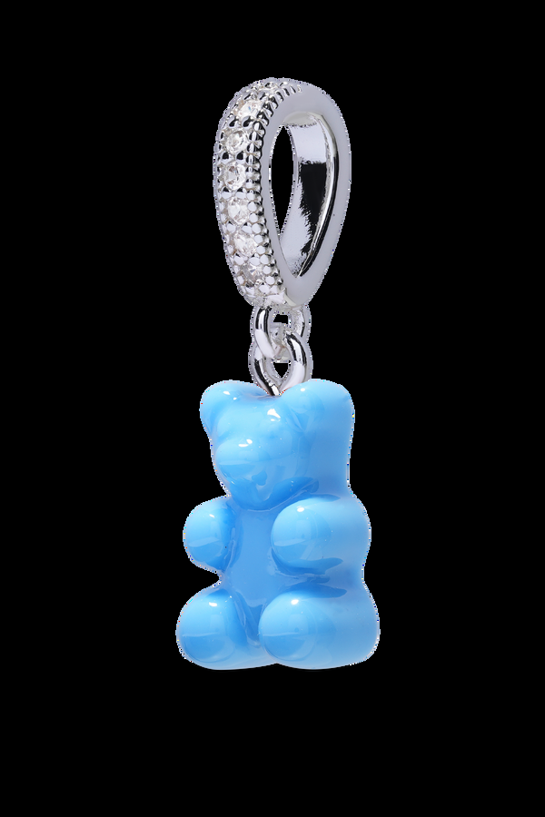 Crystal Haze Nostalgia Bear - Sky Blue - Silver Plated Pave Connector