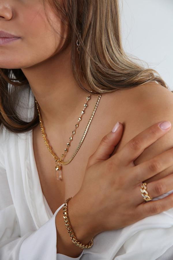 Crystal Haze Rock Crystal - Gold Plated - Classic Connector