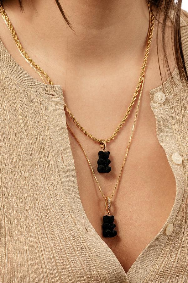 Crystal Haze Velvet Nostalgia Bear - Pave Connector - Noir