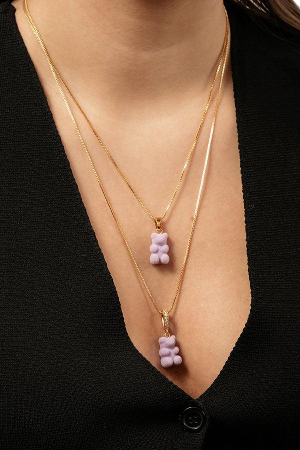 Crystal Haze Velvet Nostalgia Bear - Pave Connector - Violet