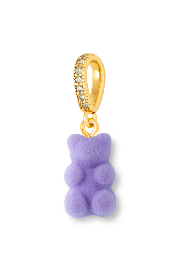 Crystal Haze Velvet Nostalgia Bear - Pave Connector - Violet