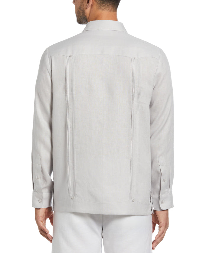 Cubavera 100% Linen Classic Guayabera Shirt - Long Sleeve Micro Chip