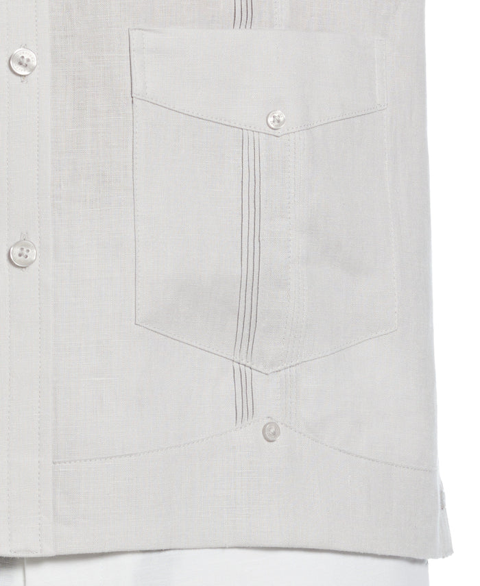 Cubavera 100% Linen Classic Guayabera Shirt - Long Sleeve Micro Chip