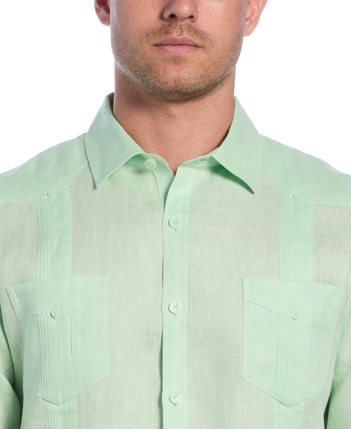 Cubavera 100% Linen Classic Guayabera Shirt - Long Sleeve Pastel Green