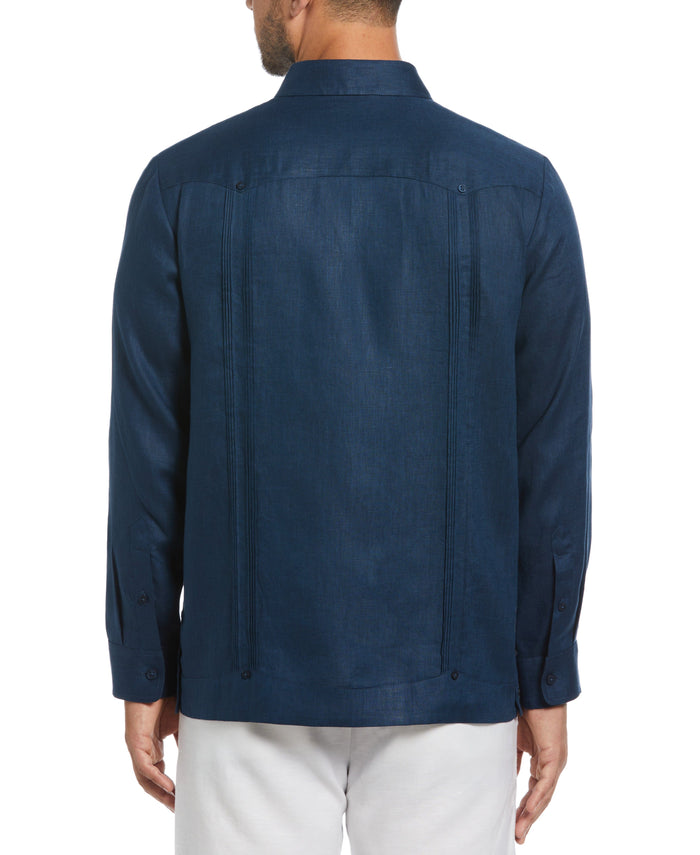 Cubavera 100% Linen Classic Guayabera Shirt - Long Sleeve Titan