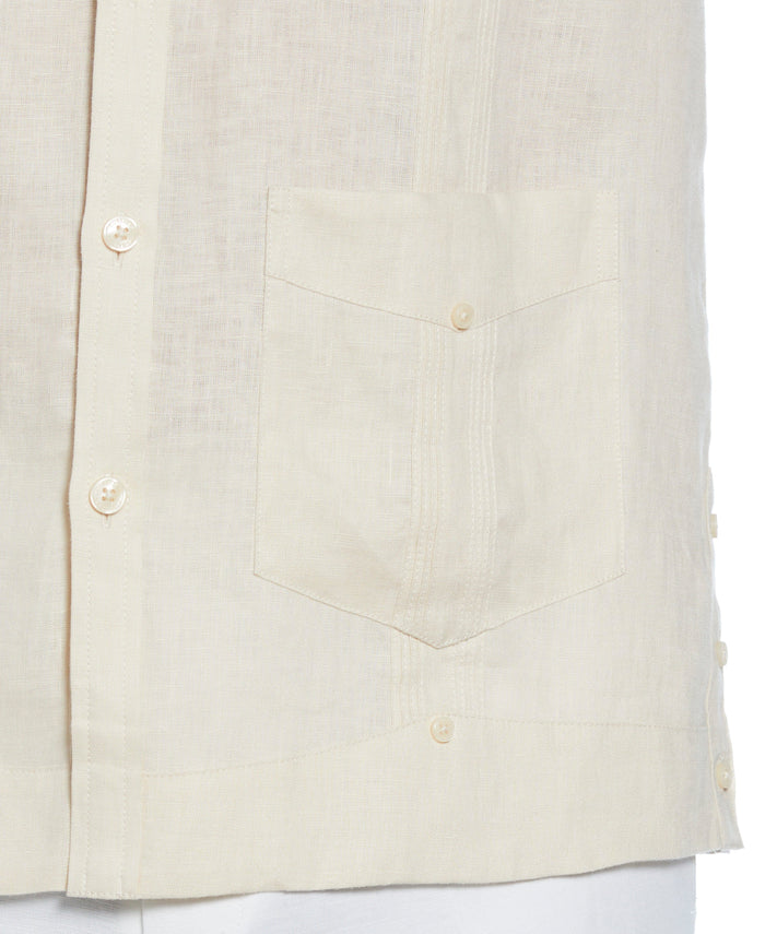 Cubavera 100% Linen Classic Guayabera Shirt - Long Sleeve Whitecap Gray