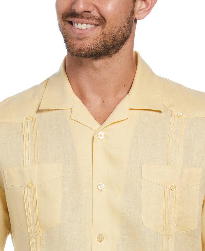 Cubavera 100% Linen Classic Guayabera Shirt - Short Sleeve Banana Crepe