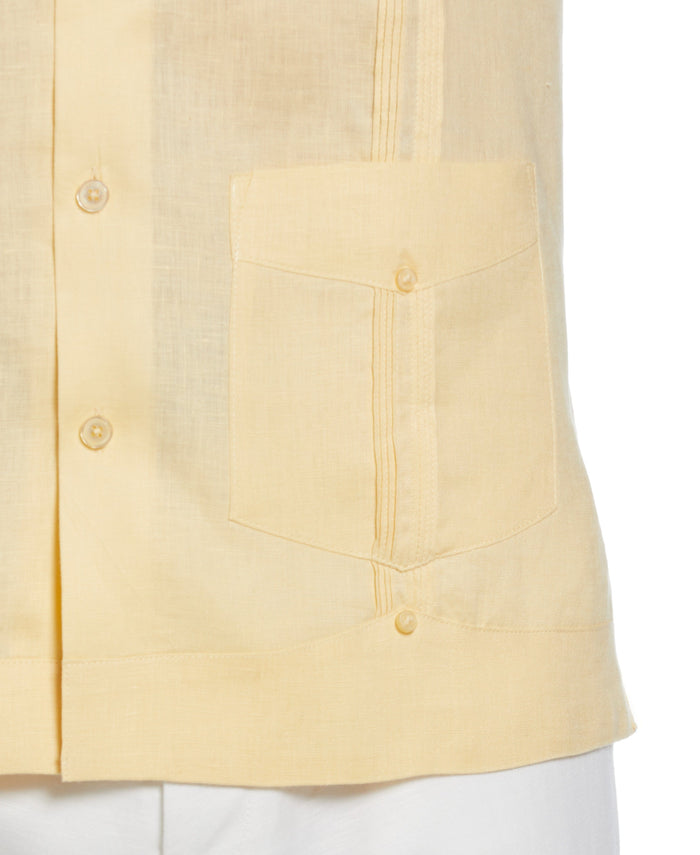 Cubavera 100% Linen Classic Guayabera Shirt - Short Sleeve Banana Crepe