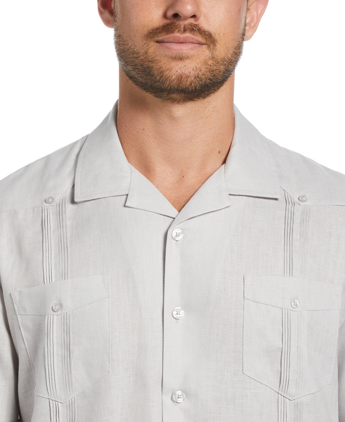 Cubavera 100% Linen Classic Guayabera Shirt - Short Sleeve Micro Chip