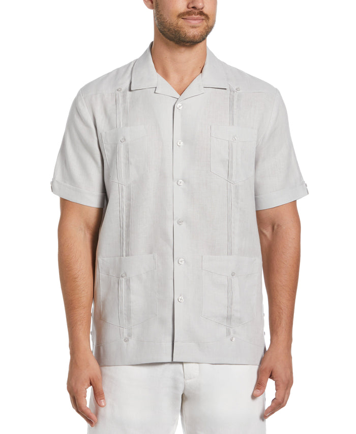 cubavera 100% Linen Classic Guayabera Shirt - Short Sleeve Micro Chip