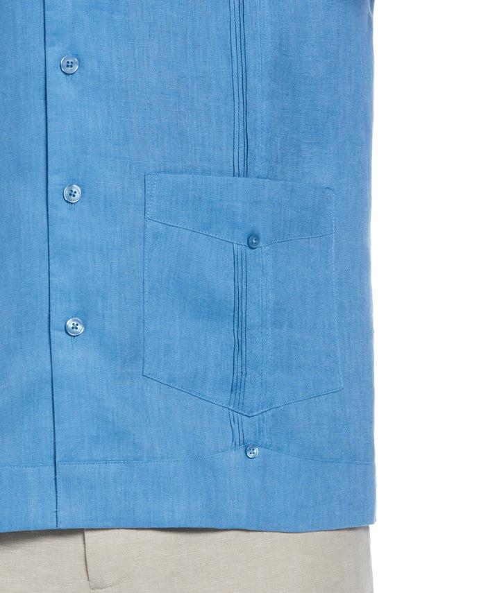 Cubavera 100% Linen Classic Guayabera Shirt - Short Sleeve Parisian Blue