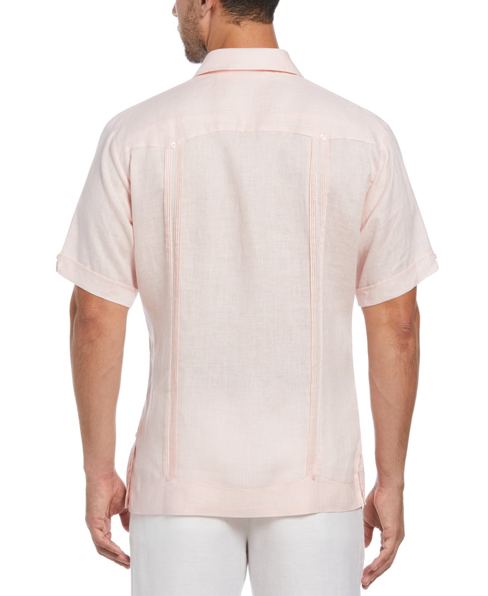 Cubavera 100% Linen Classic Guayabera Shirt - Short Sleeve Pink Dogwood