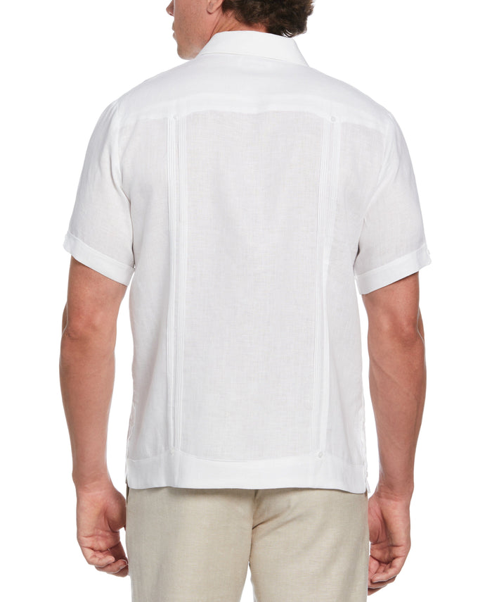 Cubavera 100% Linen Four-Pocket Guayabera Shirt Brilliant White