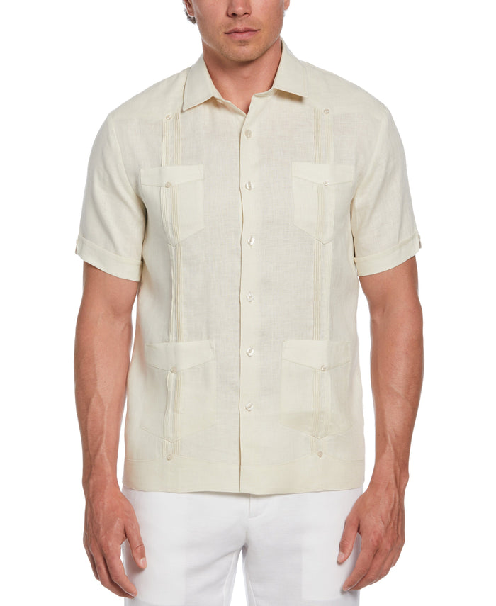 cubavera 100% Linen Four-Pocket Guayabera Shirt Turtledove