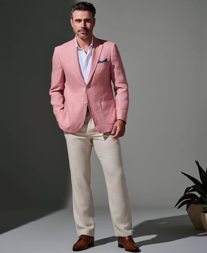 Cubavera 100% Linen Single-Breasted Sport Coat Quartz Pink
