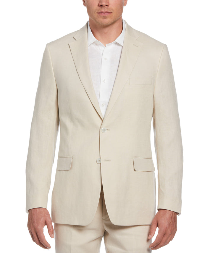 cubavera 100% Linen Single-Breasted Suit Jacket Oatmeal