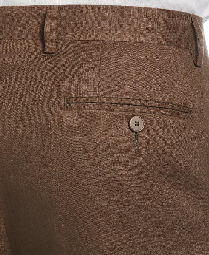 Cubavera 100% Linen Solid Flat Front Pant Cappuccino