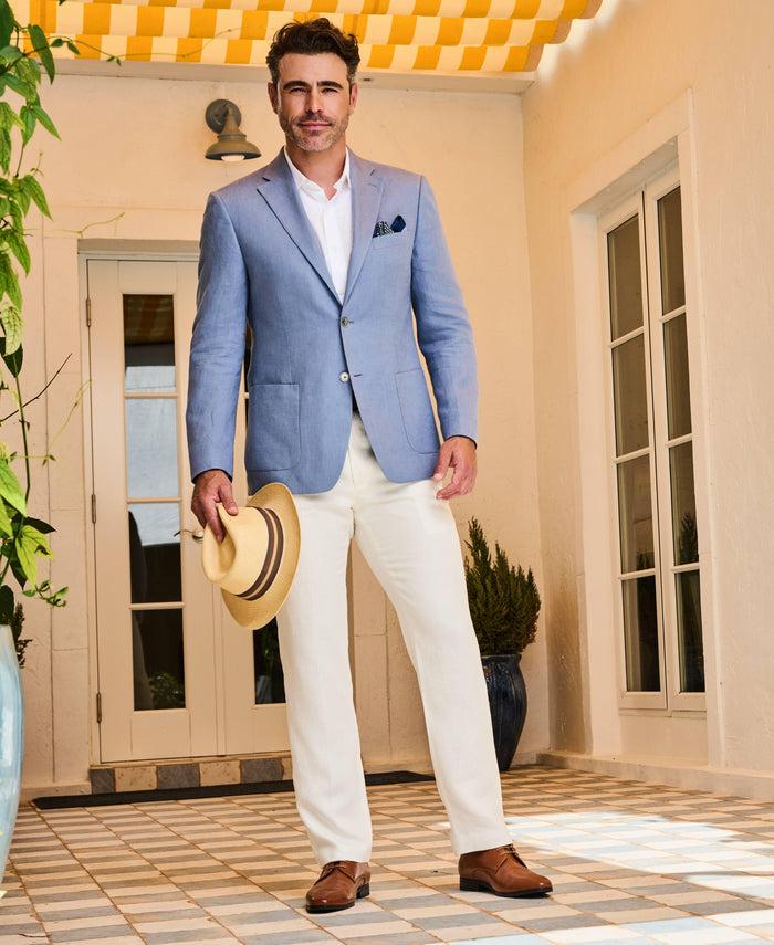 Cubavera 100% Linen Solid Flat Front Pant Cloud Dancer