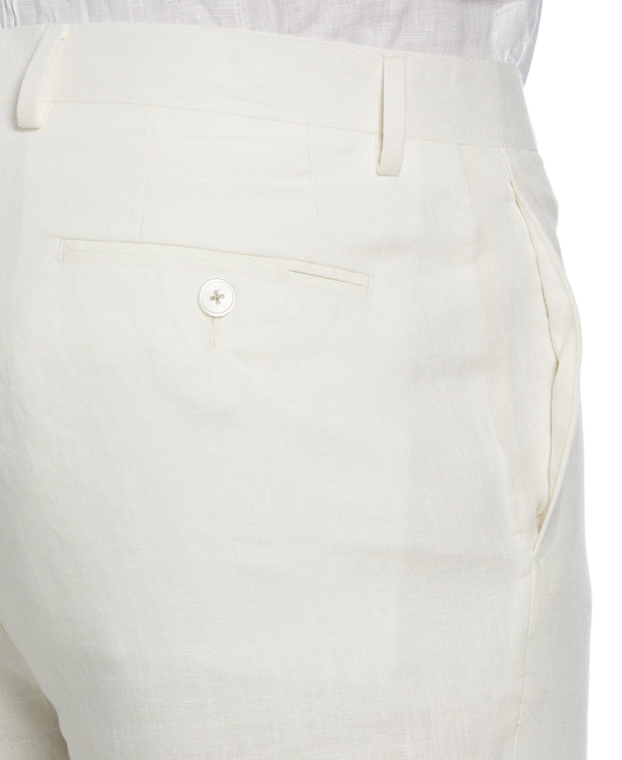 Cubavera 100% Linen Solid Flat Front Pant Cloud Dancer